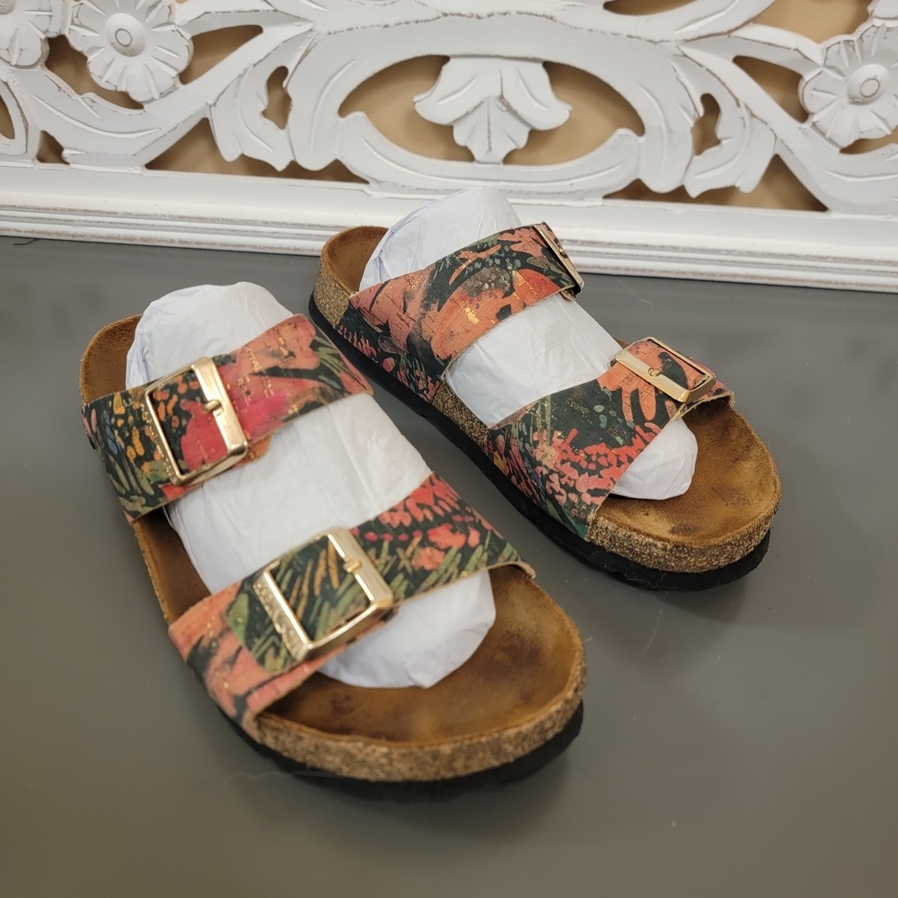 Haflinger, Multicolor Slide Sandals, Size 40(81/2-9)